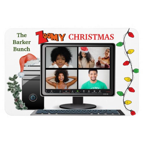 Zoomy Christmas Call Video Satire Conference  Magnet