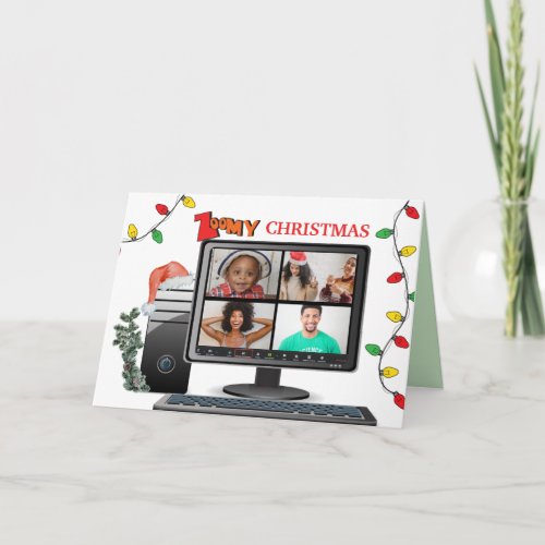 Zoomy Christmas Conference Call Video Satire  Card