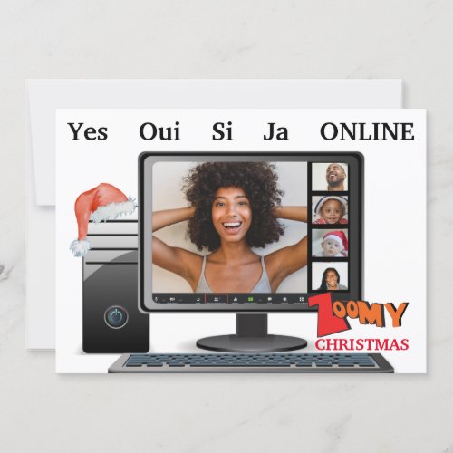 Zoomy Christmas Video Conference Call Satire  Card