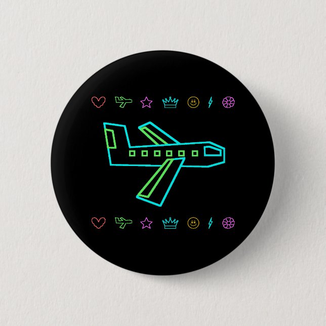 Zooper Plane Pinback Button (Front)