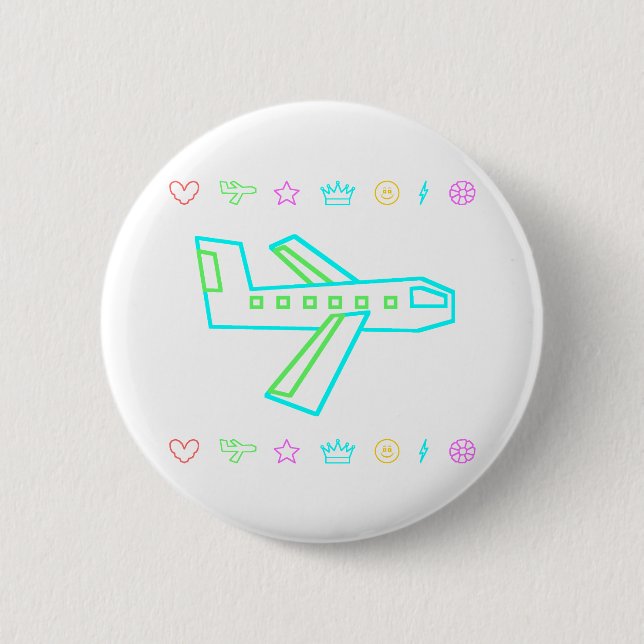 Zooper Plane Pinback Button (Front)
