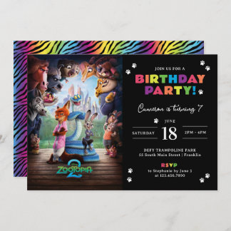 Zootopia 2 Birthday Party Invitation