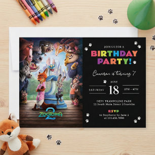 Zootopia 2 Birthday Party Invitation