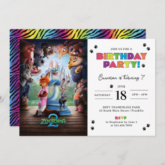 Zootopia 2 Birthday Party Invitation