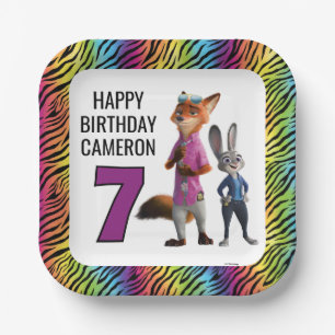 Zootopia 2 Birthday Party Paper Plates