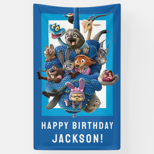 Zootopia 2 Character Birthday Party Banner (Vertical)