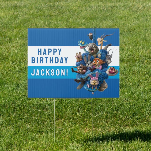 Zootopia 2 Character Birthday Party Sign (Insitu)