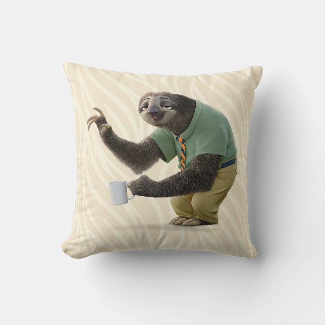 Zootopia | A Working Sloth Throw Pillow (Front)