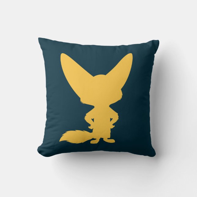 Zootopia | Finnick Silhouette Throw Pillow (Front)