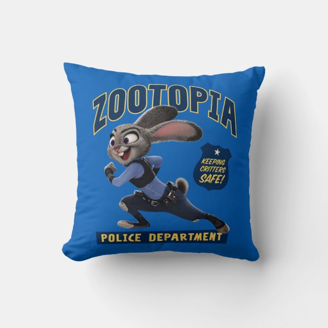 Zootopia | Judy Hopps - Keeping Critters Safe! Throw Pillow (Front)