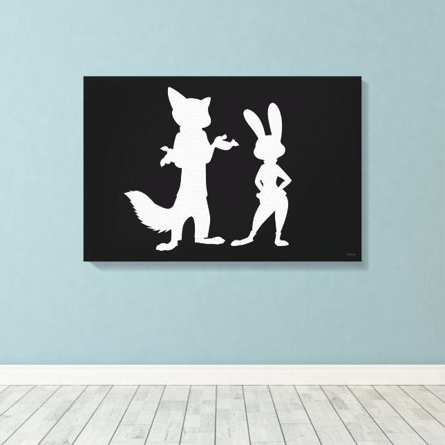 Zootopia | Judy & Nick Silhouette Canvas Print | Zazzle