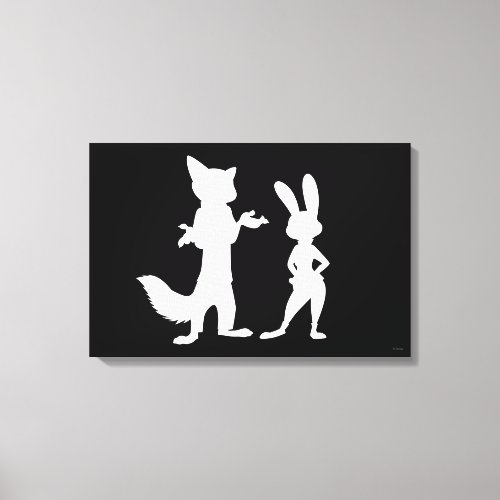 Zootopia  Judy  Nick Silhouette Canvas Print