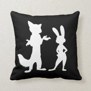 Zootopia Judy & Nick Silhouette Throw Pillow