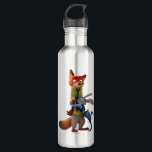 Zootopia | Judy & Nick - Suspect Apprehended! Stainless Steel Water Bottle<br><div class="desc">Suspect apprehended! This colorful design hails from Disney’s Zootopia and features the unlikely crime-fighting duo, Judy Hopps and Nick Wilde. Judy is an overzealous bunny while Nick is an ex con artist fox. Together they form the best partnership the ZPD (Zootopia Police Department) has to offer and will stop at...</div>