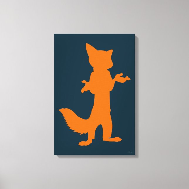 Zootopia | Nick Wilde Silhouette Canvas Print (Front)