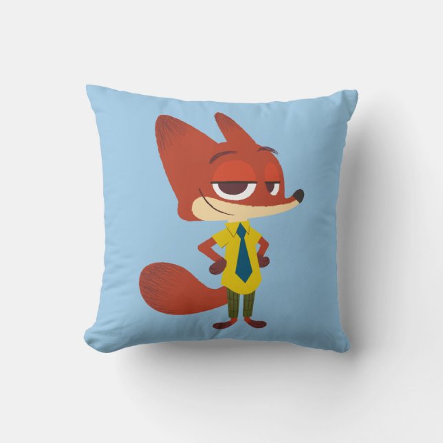 Zootopia | Nick Wilde - The Sly Fox Throw Pillow (Front)