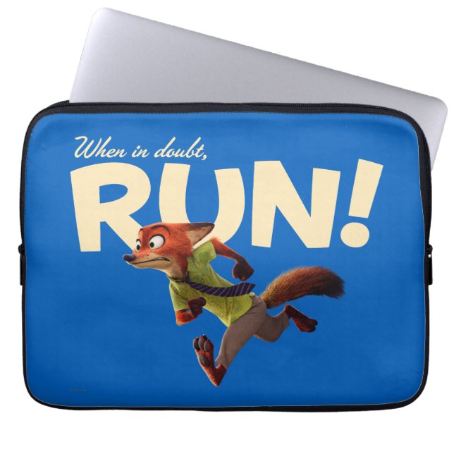 Zootopia | Nick Wilde - When in Doubt, RUN! Laptop Sleeve (Front)