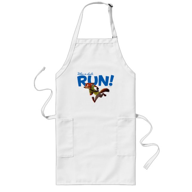 Zootopia | Nick Wilde - When in Doubt, RUN! Long Apron (Front)
