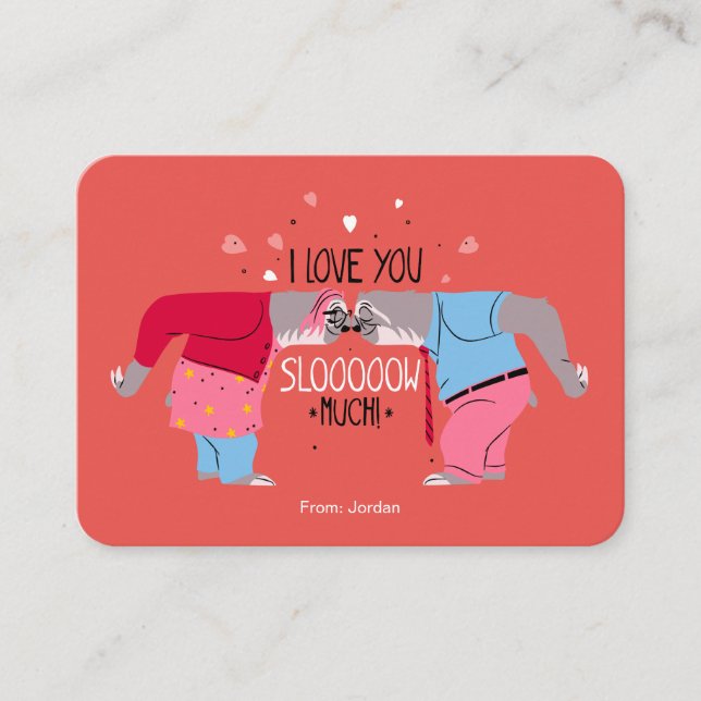 Zootopia Sloth Love Valentine Note Card (Front)