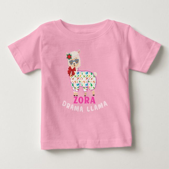 Zora Drama Llama Baby T-Shirt (Front)
