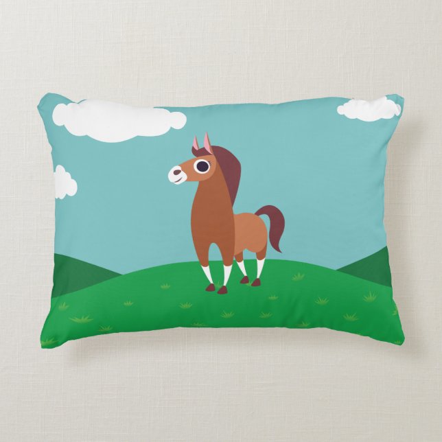 Zora the Horse Decorative Pillow (Front)