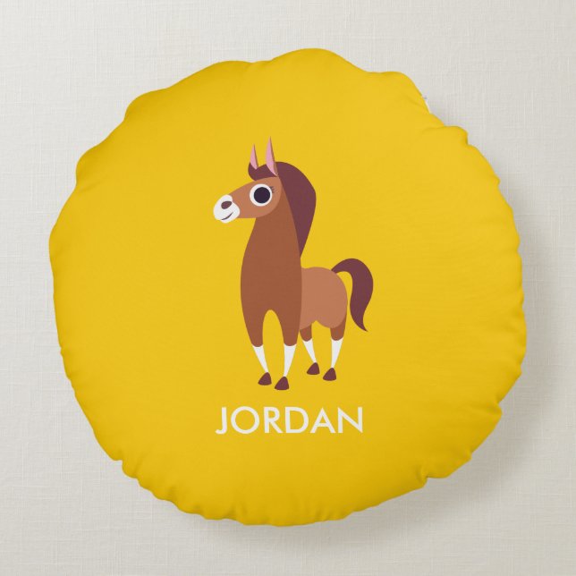 Zora the Horse Round Pillow (Back)
