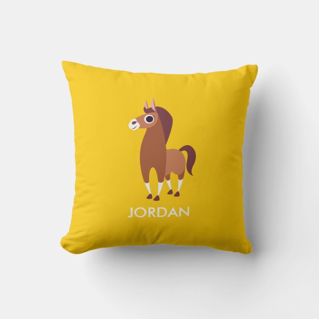 Zora the Horse Throw Pillow (Front)