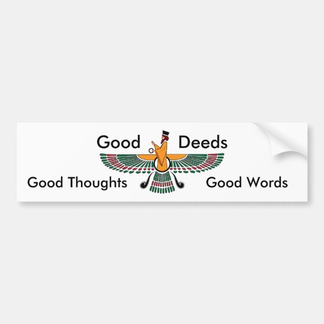 Zoroastrian Motto Bumper Sticker (Front)