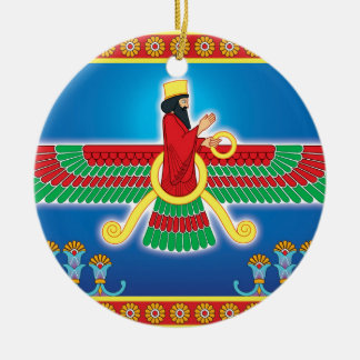 Zoroastrian Persian Faravahar Ceramic Ornament
