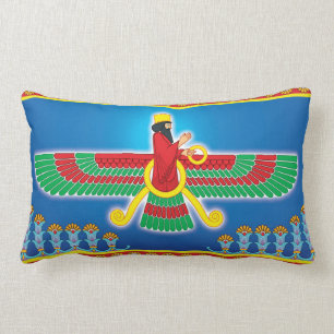 Zoroastrian Persian Faravahar Lumbar Pillow
