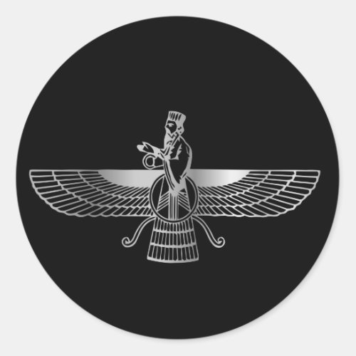 Zoroastrianism Faravahar Classic Round Sticker