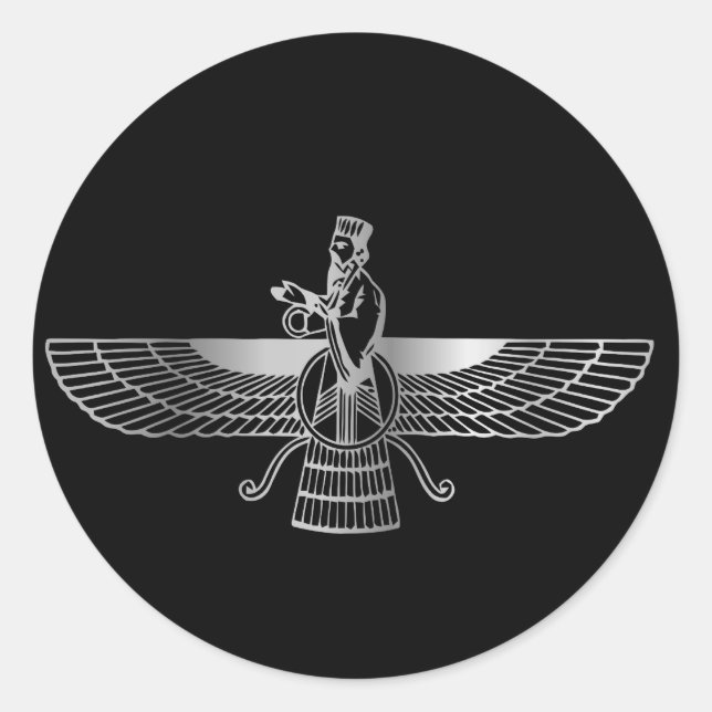 Zoroastrianism Faravahar Classic Round Sticker (Front)