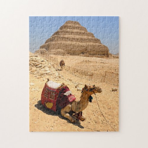 Zoser Step Pyramid with Camel at Saqqara in Egypt Jigsaw Puzzle