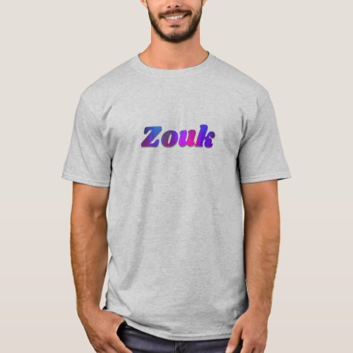 Zouk dance in dark purple red blue letters  T_Shirt