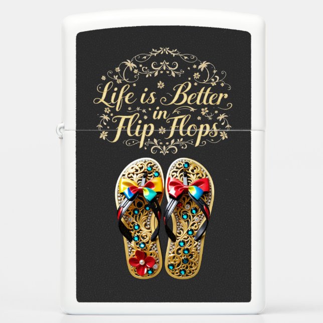 ZOYNK Life is Better in Flip Flops 0044154 Zippo Lighter (Front)