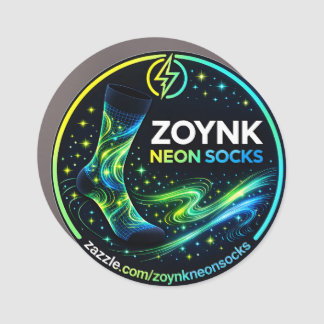 Zoynk Neon Socks Car Magnet