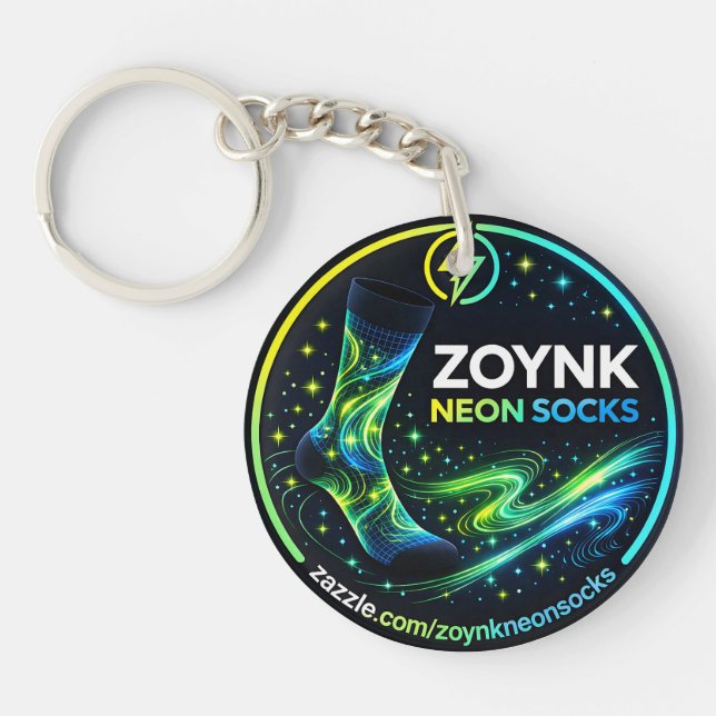 Zoynk Neon Socks Keychain (Front)