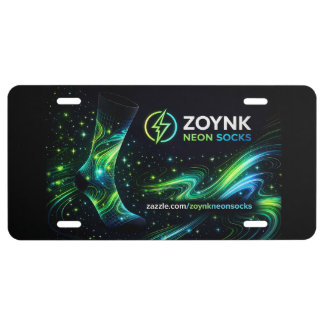 Zoynk Neon Socks License Plate