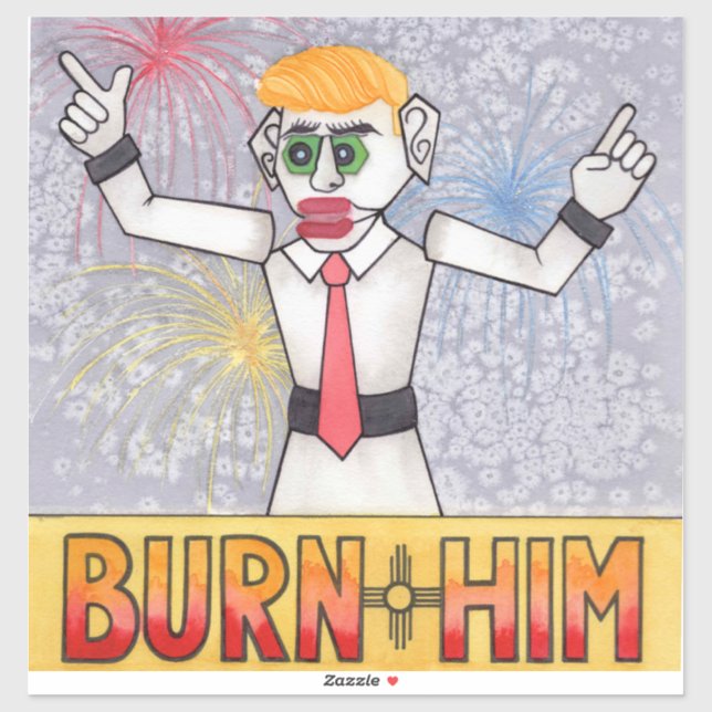 Zozobra Old Man Gloom Santa Fe, NM Tradition Stick Sticker (Sheet)