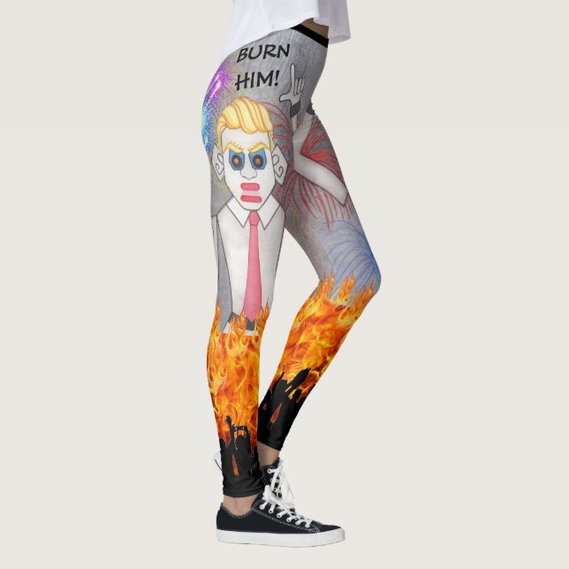 Zozobra Santa Fe, NM Gloom Away! Burn Him! Leggings (Right)