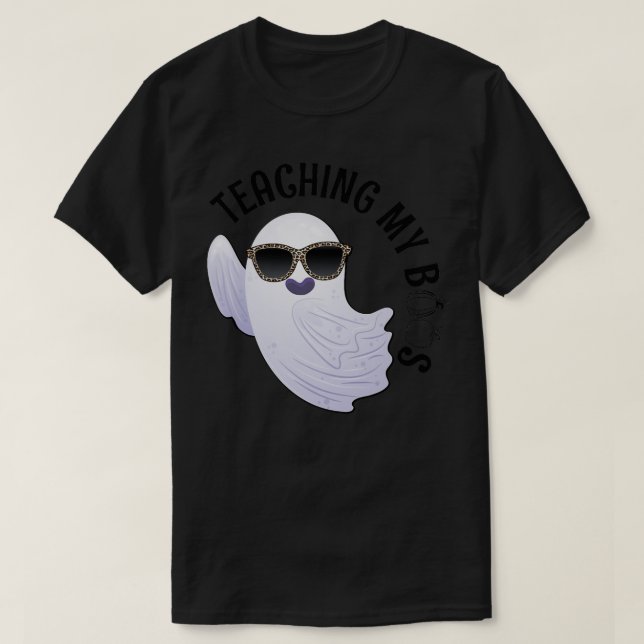 zP4X Teaching My Boo Ghost Pumpkin Autumn Hallowee T-Shirt (Design Front)