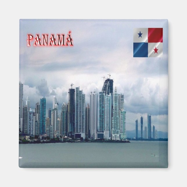 zPA013 PANAMA, Skyline, America, Fridge Magnet (Front)