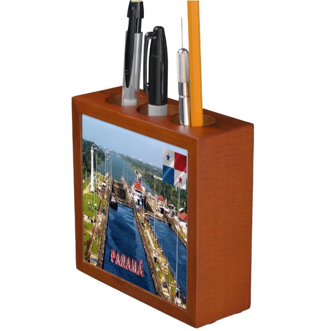 zPA014 PANAMA, CANAL LOCKS, America, Desk Organizer (In Situ)