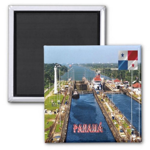 zPA014 PANAMA CANAL LOCKS America Fridge Magnet