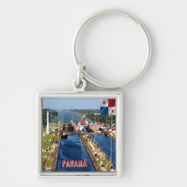 zPA014 PANAMA, CANAL LOCKS, America, Keychain (Front)