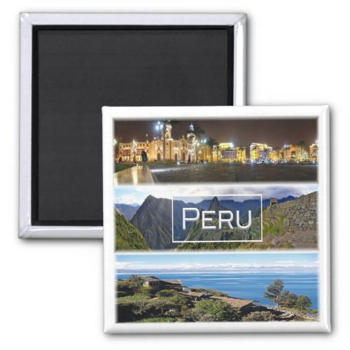 zPE007 PERU Mosaic America Fridge Magnet
