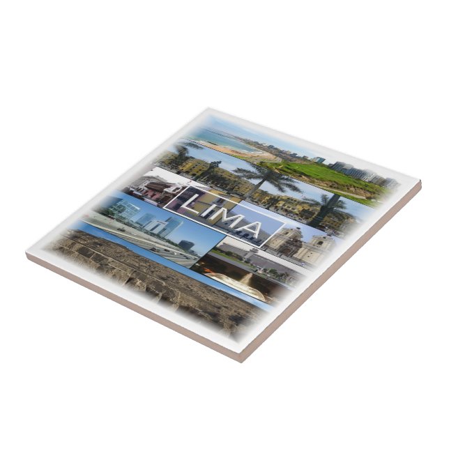 zPE008 mosaic of LIMA in Peru, America, Ceramic Tile (Side)