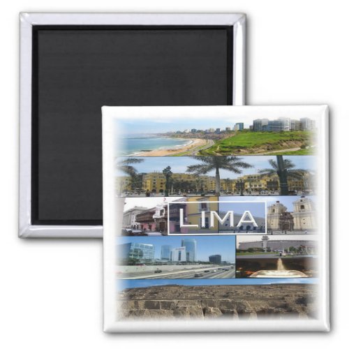 zPE008 mosaic of LIMA in Peru America Fridge Magnet