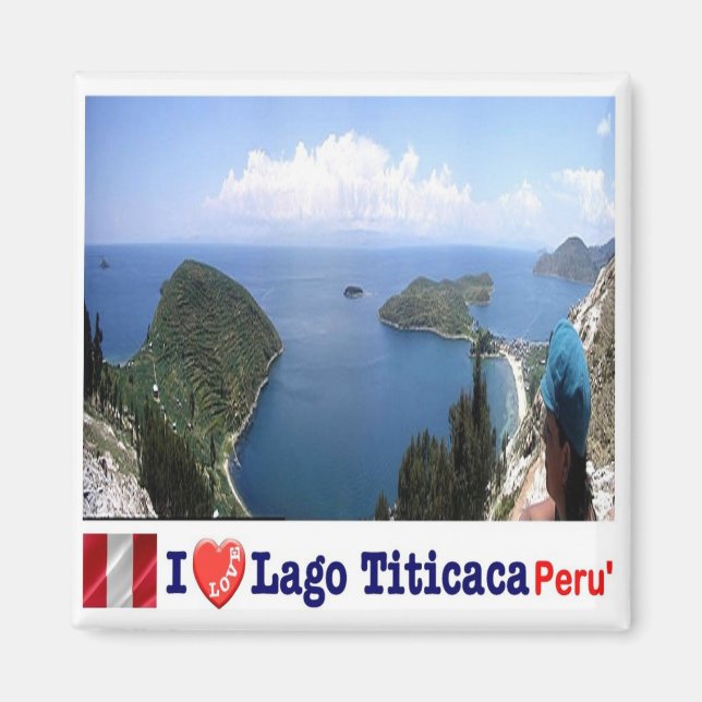 zPE012 LAKE TITICACA I Love, Peru, Fridge Magnet (Front)