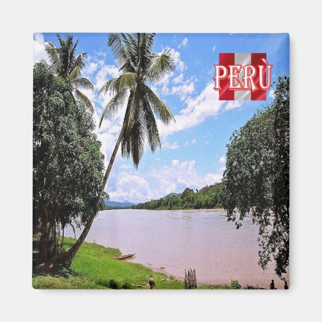 zPE024 PERU,Huallaga River,Peruvian Forest, Fridge Magnet (Front)